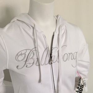 NWT Billabong White Zip-up Hoodie